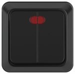 Выключатель Intro Quadro 2-105-05 двойной с подсветкой 10А-250В IP20 ОУ антрацит Выключатель Intro Quadro 2-105-05 двойной с подсветкой 10А-250В IP20 ОУ антрацит