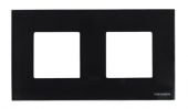 Рамка 2-пост. цвет черный Черное стекло глянцевый, стекло горизонт. и вертик., IP20 Zenit ABB