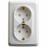 Розетка угловая 2гн с З/К шторки о/у белый 16А IP20 Этюд Systeme Electric  (1/8/64)