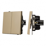 Механизм выключателя двухклавишный проходной SWT-TENDO-MKP2-SFPL-GD (230V, 10A) (Arlight, Матовый песочный) Механизм выключателя двухклавишный проходной SWT-TENDO-MKP2-SFPL-GD (230V, 10A) (Arlight, Матовый песочный)