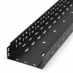 Лоток перфорированный Стандарт 200х80х3000 (0,8 мм) RAL 9005 (6 м/уп) Промрукав