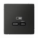 Розетка 1гн USB C с/у базальт механизм высокоскор.заряд. QC PD ArtGallery Systeme Electric (1/8/16)