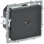 BRITE Роз. USB C 65Вт высокоскор. зар. РЮ12-1-БрГ граф. IEK BRITE Роз. USB C 65Вт высокоскор. зар. РЮ12-1-БрГ граф. IEK