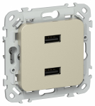 FLITE Роз. USB AA 2,1А РЮ-2-ФлШ шам. IEK FLITE Роз. USB AA 2,1А РЮ-2-ФлШ шам. IEK