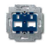 Суппорт для 2-х разъёмов фирмы ITT-Cannon RJ45 кат.5, typ 808 RJ45 Mark III, с синим цоколем, без распорок