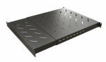 Hyperline TSD3M-1U-405/700-RAL9005 Полка c 19   креплением, раздвижная, 1U, с регулируемой глубиной установки от 405 мм до 700 мм, нагрузка до 180 кг,