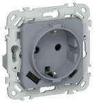 FLITE Роз.с з/к/ш 16А USB AC 20Вт б/к РСЮшс11-1-ФлМ мар. IEK