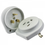 Разъем РШ-ВШ 32А 250В 2P+PE с/у пластиковый белый EKF PROxima