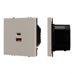 Механизм розетки с быстрой USB зарядкой SCT-NOBE-MUAC-SFPL-FC-CA (65W, QC3) (Arlight, Кашемир) Механизм розетки с быстрой USB зарядкой SCT-NOBE-MUAC-SFPL-FC-CA (65W, QC3) (Arlight, Кашемир)