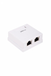 WRline Розетка компьютерная RJ-45, категория 5e, экранированная, двойная, внешняя, Dual IDC, цвет белый WRline Розетка компьютерная RJ-45, категория 5e, экранированная, двойная, внешняя, Dual IDC, цвет белый