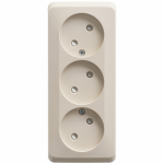 Розетка 3гн без З/К шторки о/у крем 16А IP20 Этюд Schneider Electric