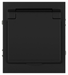 Розетка ЭРА Arktik 16-2103-05 с заземлением 2P+E Schuko со шторками с крышкой 16А-250В антрацит
