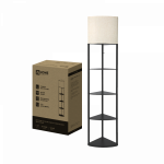 Светильник напольный под лампу этажерка угловая ТНО 11С-Е27-NB бежевый абажур, черный корпус IN HOME