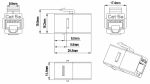 Адаптер проходной  RJ-45(8P8C)формата Keystone Jack, кат5, черный Hyperline CA2-KJ-C5E-BK