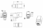 Адаптер проходной  RJ-45(8P8C)формата Keystone Jack, кат 6, 4 пары, черный Hyperline CA2-KJ-C6-BK