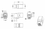 Адаптер проходной  RJ-45(8P8C)формата Keystone Jack, кат 6, 4 пары экранир черный Hyperline CA2-KJ-C6-SH-BK