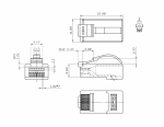 Hyperline PLEZ-8P8C-UA-C6-100 Разъем легкой оконцовки RJ-45 (8P8C) под витую пару, язычек Arch, категория 6 (50 µ"/ 50 микродюймов), универсальный (дл