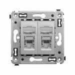 Накладка/вставка UAE/IAE (ISDN)-разъём с/у rj45 пластик серебро с крышкой DKC Avanti