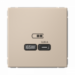 Розетка 1гн USB C с/у песочный механизм высокоскор.заряд. QC PD ArtGallery Systeme Electric (1/8/16)