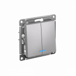 Выключатель 2кл с подсв с/у алюминий механизм быстрозажим AtlasDesign Systeme Electric (1/20) Выключатель 2кл с подсв с/у алюминий механизм быстрозажим AtlasDesign Systeme Electric (1/20)
