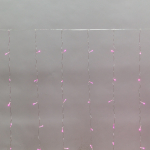 Гирлянда Светодиодный Дождь 3x2 м, свечение с динамикой, прозрачный провод, 230 В, цвет розовый