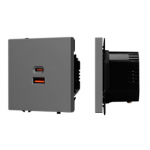 ARL NOBE USB Розетка тип A+C софт-тач серый базальт SCT-MUAC-SFPL-FC-GR (65W, QC3) (Arlight, -) ARL NOBE USB Розетка тип A+C софт-тач серый базальт SCT-MUAC-SFPL-FC-GR (65W, QC3) (Arlight, -)