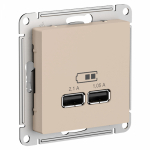 Розетка 2гн USB+USB с/у песочный механизм AtlasDesign Systeme Electric  (1)