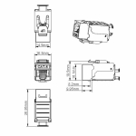 Hyperline KJ9-8P8C-C6-90-SH-F Вставка Keystone Jack RJ-45(8P8C), категория 6, экранированная