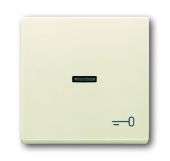Клавиша одинарная нажимная (кнопка) для выкл-ля/кнопки символ «ключ/дверь» пластик бежевый глянцевая IP20 ABB Solo/future