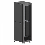 Шкаф напольный разобранный 19 IT-CQE-N 47U 800x800мм, крыша с вырубкой, дверь перф. и двойная перф., двойные боковые панели, черный RAL9005 Шкаф напольный разобранный 19 IT-CQE-N 47U 800x800мм, крыша с вырубкой, дверь перф. и двойная перф., двойные боковые панели, черный RAL9005