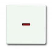 Клавиша для механизма 1-клавишного выключателя/переключателя/кнопки с красной линзой, серия solo/future, цвет белый бархат