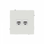 Компьютерная розетка RJ-45 без шторки, кат.5е двойная, KANT, белый песок Компьютерная розетка RJ-45 без шторки, кат.5е двойная, KANT, белый песок