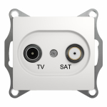 Розетка 2гн ТВ+спутник TV+SAT проходная с/у белый механизм Systeme Electric