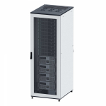 Собранный напольный 19&quot; IT-CQE, 42U 600х800 двери перф/перф, RAL7011/7035