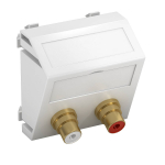 Розетка мультимедийная Audio-Cinch, 1 модуль Modul45, 45х45 мм (наклонная), белая Розетка мультимедийная Audio-Cinch, 1 модуль Modul45, 45х45 мм (наклонная), белая