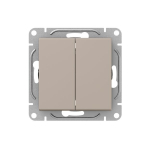 Механизм выключателя, двухклавишный, кнопочный, кремовый Эпика EKF