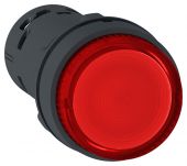 Кнопочный выкл. в сборе высок., 1 упр. элемент красный круг. линза, 1НЗ IP54 с подсветкой, с фиксацией, SE