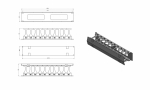 Hyperline CMF-2U-FPL106-MCOV-RAL9005 Кабельный организатор с крышкой, глубина 106 мм, 19", 2U