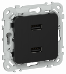 FLITE Роз. USB AA 2,1А РЮ-2-ФлЧ чер. IEK FLITE Роз. USB AA 2,1А РЮ-2-ФлЧ чер. IEK