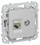 FLITE Роз. 2-я RJ45/TV кат.5Е STP РКТВ5е-2-1-ФлА ал. IEK