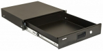 Полка ящик для документов 2U 88х483х460 черный Hyperline TDR3-2U-460-RAL9004