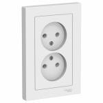 Розетка 2гн без З/К с/у белый в сборе 16А AtlasDesign Systeme Electric (1/15)