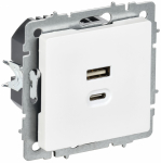 BRITE Роз. USB A+C 45Вт высокоск. зар. РЮ11-2-БрАБ а/б IEK BRITE Роз. USB A+C 45Вт высокоск. зар. РЮ11-2-БрАБ а/б IEK