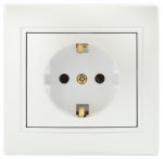 Розетка Intro Plano 1-202-06 с заземлением 2P+E Schuko, 16А-250В, IP20, СУ, перламутр