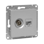 Розетка TV+RJ45 (cat5), алюминий Эпика EKF