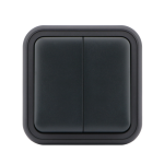 Выключатель, двухклавишный, проходной, ОП, автоматические клеммы антр, Бронто EKF