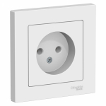 Розетка 1гн без З/К с/у белый в сборе 16А AtlasDesign Systeme Electric
