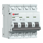 Автоматический выключатель ВА 47-63N 4P 5А (D) 4,5 кА PROXIMA EKF