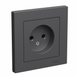Розетка 1гн без З/К с/у базальт в сборе 16А AtlasDesign Systeme Electric (1/20)