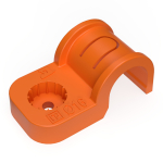 Крепеж-скоба пластиковая односторонняя для прямого монтажа  атмосферостойкая оранжевая в п/э d16 мм (50шт/750шт уп/кор) Промрукав